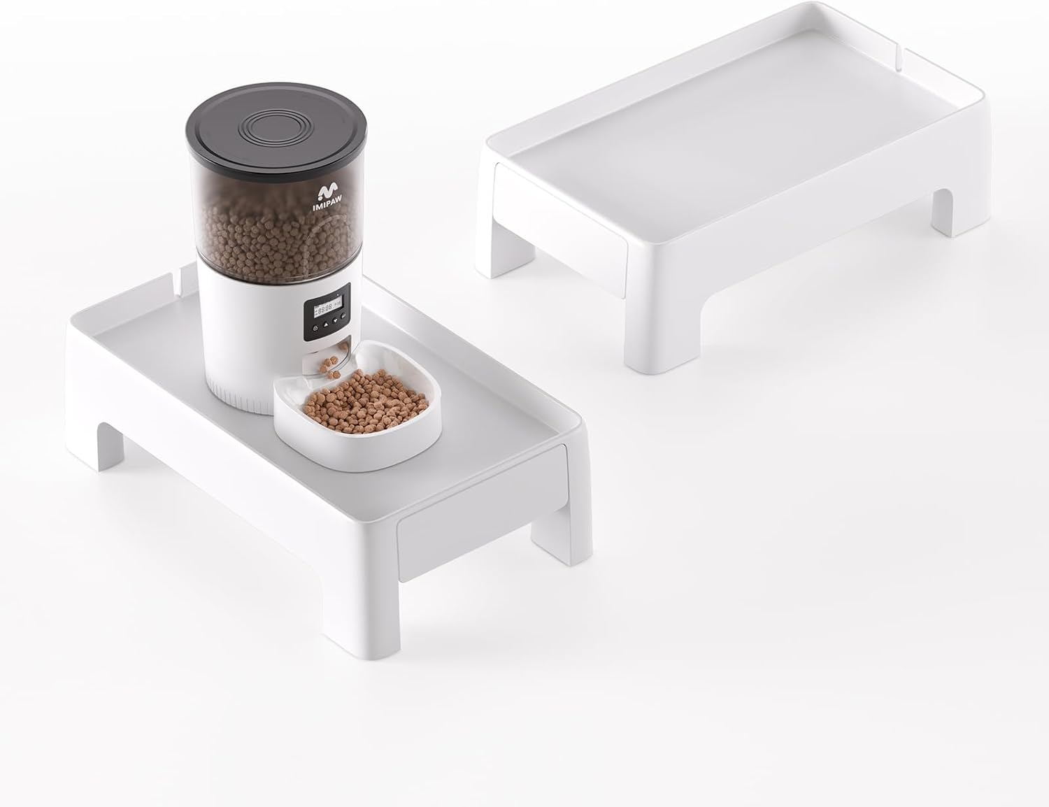 Automatic Cat Feeder and Raised Pet Feeder Stand
