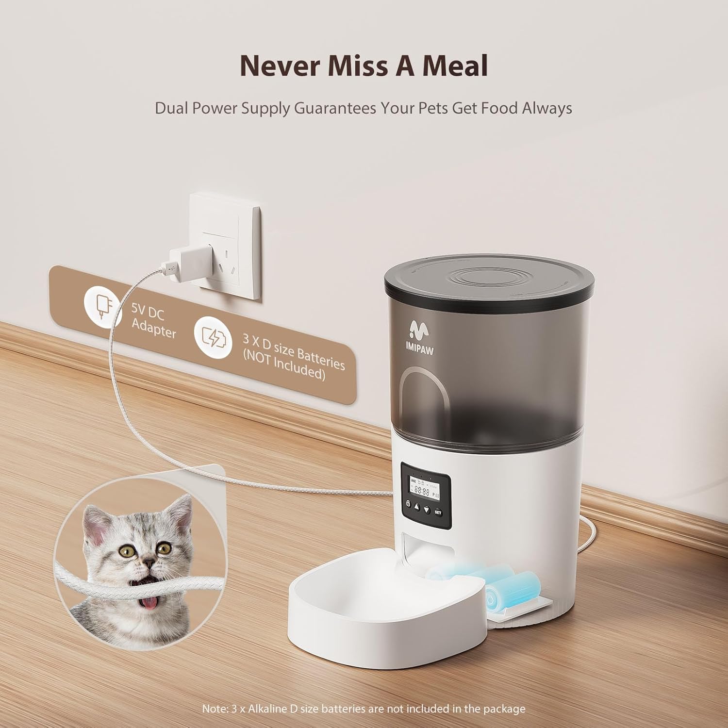 Automatic Cat Feeder and Raised Pet Feeder Stand