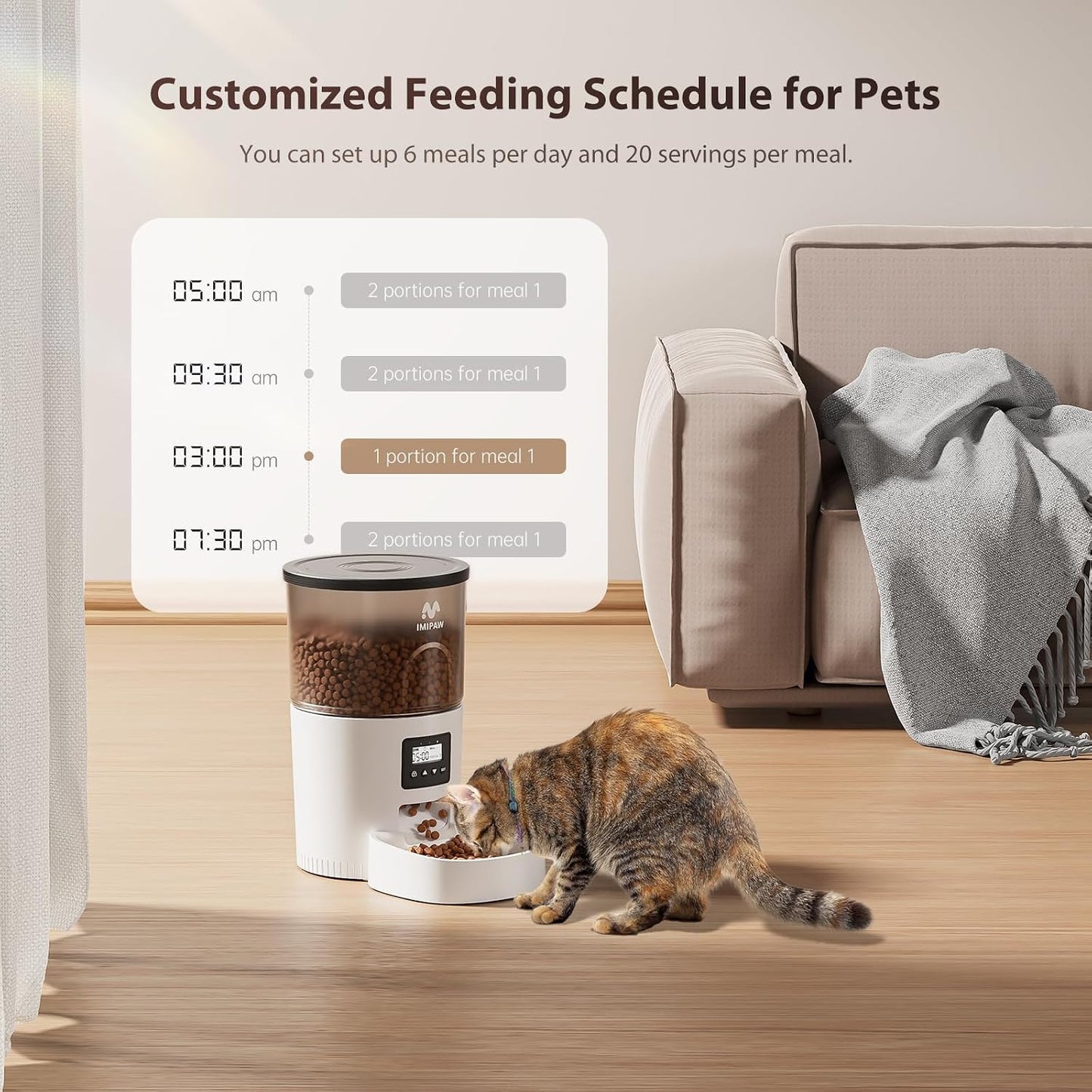 Automatic Cat Feeder and Raised Pet Feeder Stand