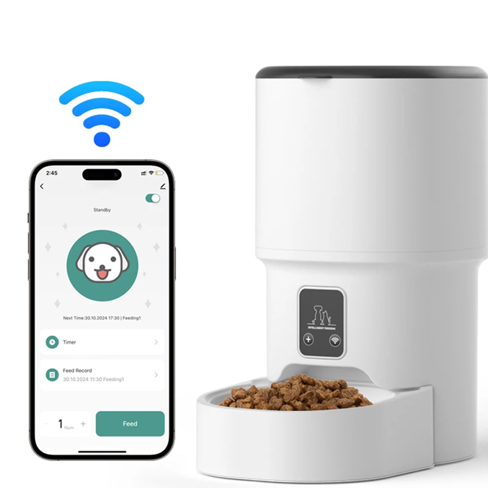Smart Automatic Pet Feeder — WiFi & Button Control