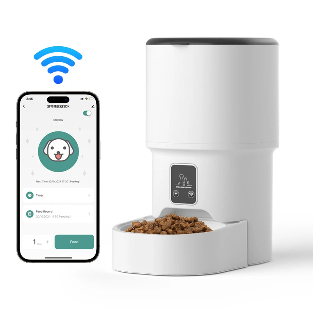 Smart Automatic Pet Feeder — WiFi & Button Control
